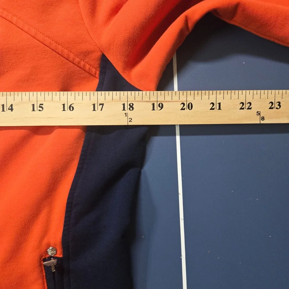 Lauren Active Ralph Lauren Orange Navy Colorblock Full Zip Track Jacket Womens M